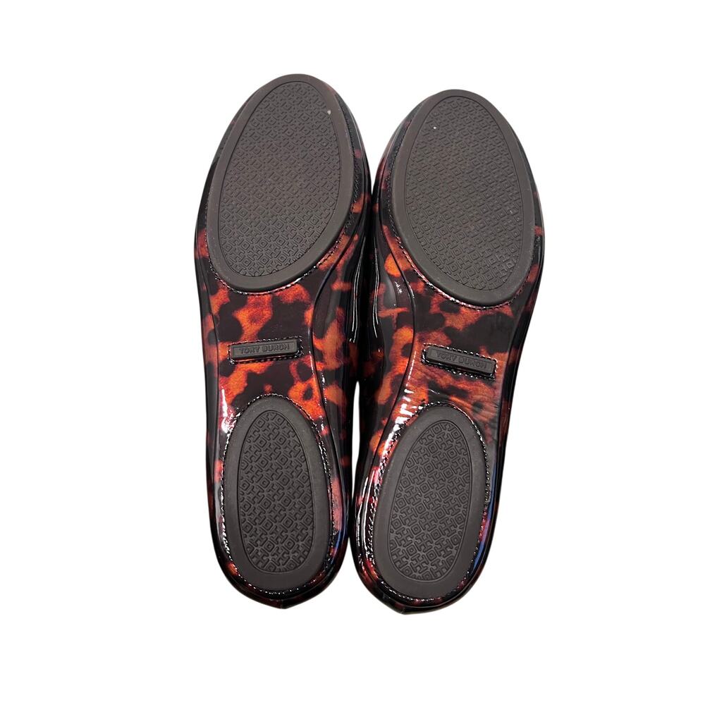 Tory Burch Minnie Ballet Flats Women’s 8.5 Tortoise Patent Logo Slip-On - Picture 11 of 11